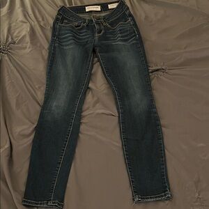 Bullhead Indigo Skinny Jeans with Faded Whiskering